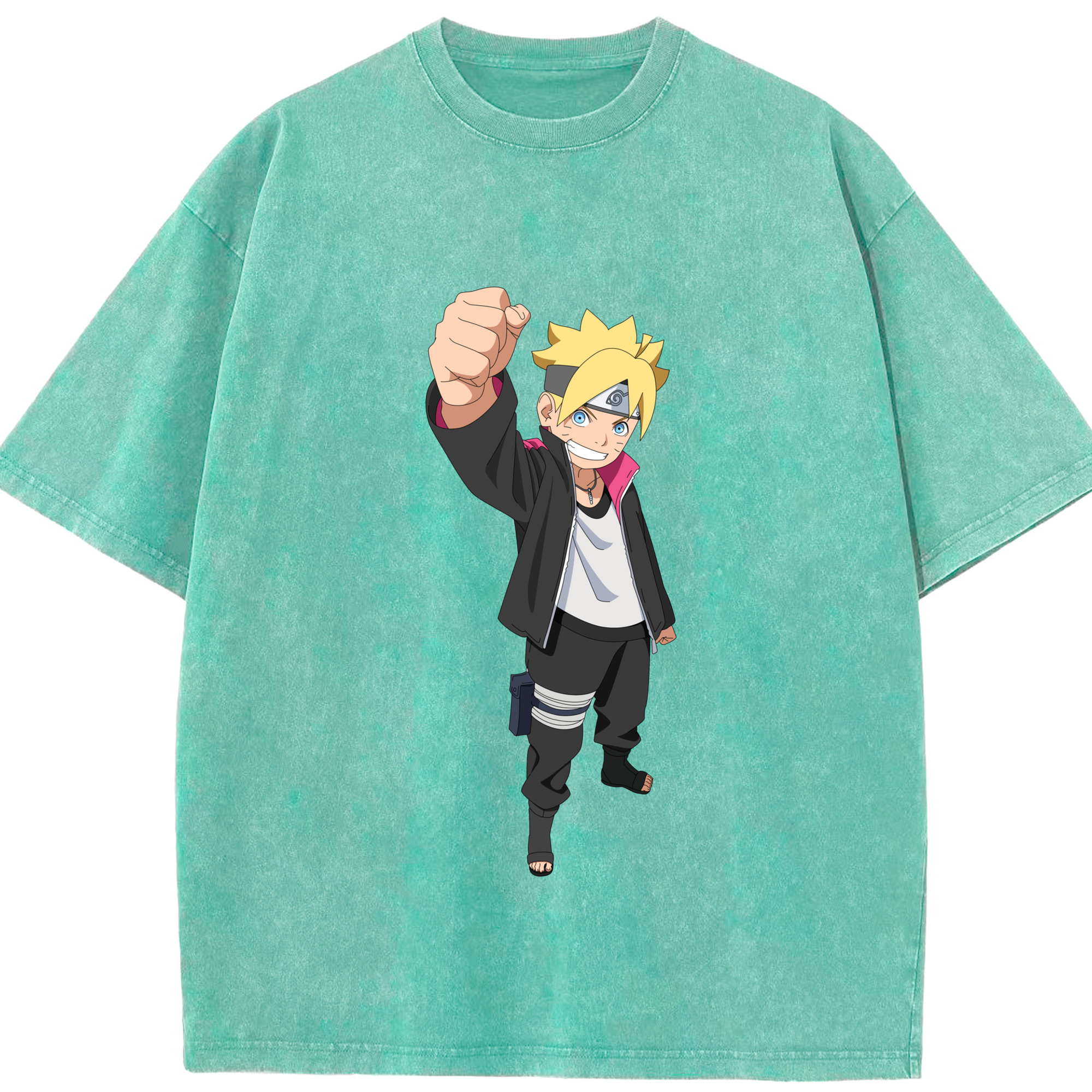 （画像用） NARUTO -ナルト- うずまき ボルト Uzumaki Boruto 綿100% ヴィンテージ風 半袖Tシャツ（フロントプリント）